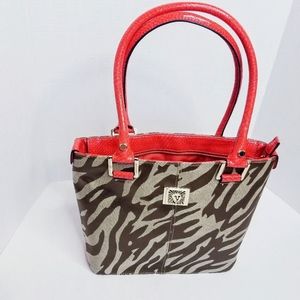 Ann Klein Animal Print with Orange Reptile Trim